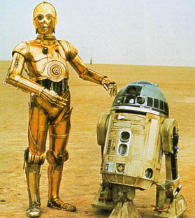 C-3P0 and R2-D2 in Star Wars
